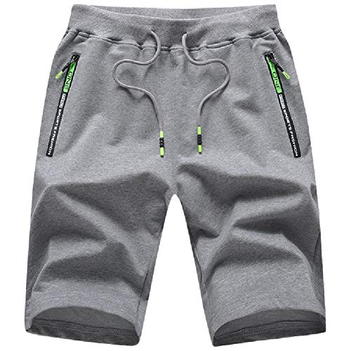 Tansozer Kurze Hosen Herren Shorts Sport Sommer Jogginghose Herren Kurz Shorts Baumwolle Gym Sweat Shorts Jogging Fitness Hose Grau 3XL von Tansozer