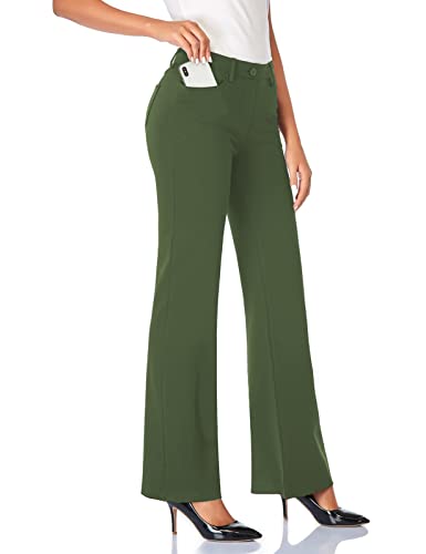 Tapata Damen 71cm/76cm/81cm/86cm Bootcut Stretch-Hose mit 4 Taschen, Tall/Lang/Regulär/Petite Für Büro Business Alltag Elegante Hose 76cm Olive L von Tapata