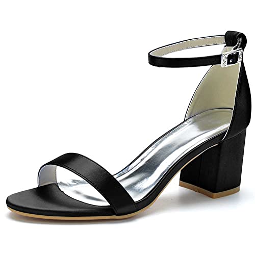 TarfiC Absätze für Damen klobige Absätze offene Zehen High Heels modisch für Hochzeit Party Abend Tanz Schnalle Kleid Pump Sandalen Schuhe von TarfiC