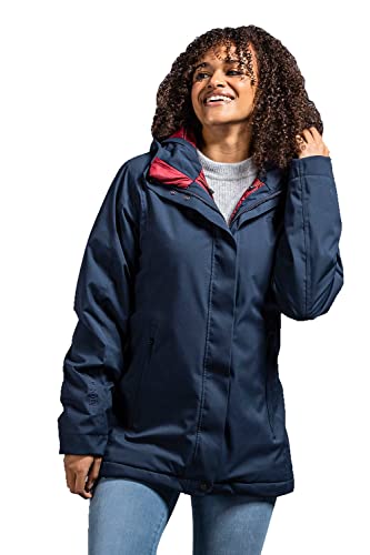 Tatonka W Stir Hooded Jacket Blau - Wasserdichte atmungsaktive Damen Winterjacke, Größe 38 - Farbe Dark Navy von Tatonka