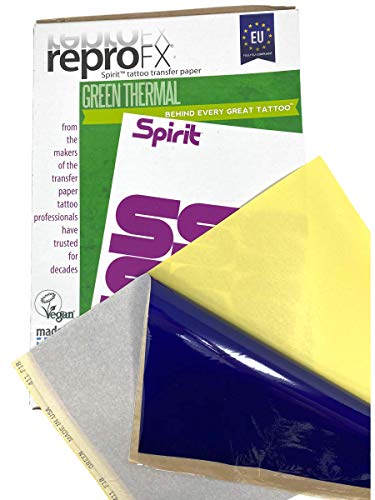 20 Stück THERMO TATTOO Matritzenpapier EU Spirit Green - INKgrafiX® Deutschland - PROFI STUDIO - IG54395 - Stempel Papier Abdruck von Tattoo [INKgrafiX] Piercing