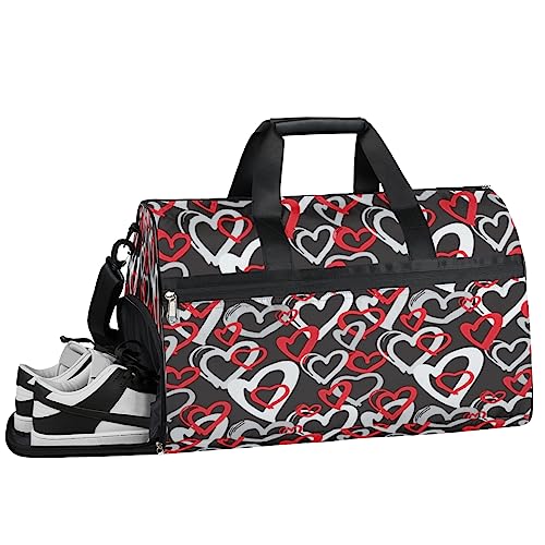 3D Rugby Ball Field Turnbeutel, Sport Turnbeutel mit Nassfach & Schuhfach, Turnbeutel für Damen, Turnbeutel für Männer, Workout-Tasche, Sporttasche, Weekender Tasche mit Schuhfach, Aufdruck "Love von Tavisto