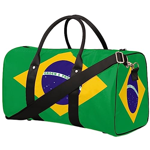 Brasilien-Flagge Reisetasche, Weekender Taschen f黵 Frauen Reisen, Turnbeutel, Handgep鋍k Taschen f黵 Flugzeuge, Duffle Bag f黵 M鋘ner Reisen, Weekender Tasche, Brasilien-Flagge von Tavisto