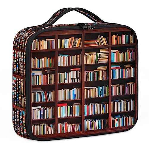 Bücherregal, Bücher, Make-up-Tasche, Make-up-Organizer-Tasche für Make-up-Künstler, 2-lagig, 25,4 cm, Reise-Zugkoffer, Make-up-Tasche für Kosmetik, Friseure, Nageltechnik, Bücherregal, Bücher, 26,7 x von Tavisto