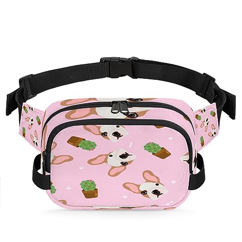 Bulldog Face Cactus Durable Waterproof Fanny Pack with Double Zipper Closure - Organize Your Essentials with Ease - Lightweight and Comfortable for Men and Women, Bulldogge Gesicht Kaktus von Tavisto