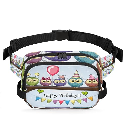 Cartoon Happy Birthday Durable Waterproof Fanny Pack with Double Zipper Closure - Organize Your Essentials with Ease - Lightweight and Comfortable for Men and Women, Cartoon Alles Gute zum Geburtstag von Tavisto