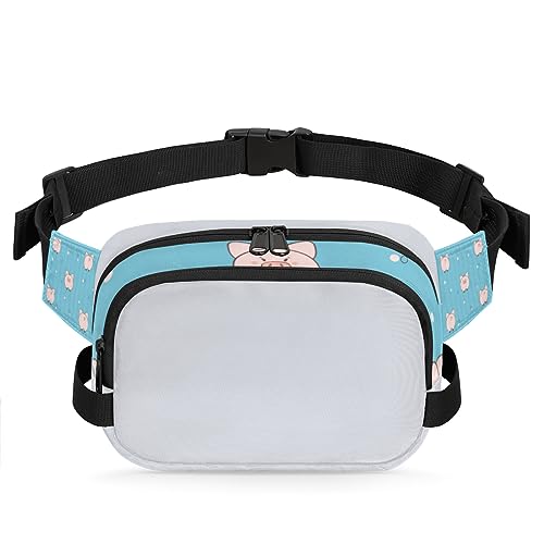 Cartoon Pet Dogs Durable Waterproof Fanny Pack with Double Zipper Closure - Organize Your Essentials with Ease - Lightweight and Comfortable for Men and Women, Cartoon Schweine Gesicht von Tavisto