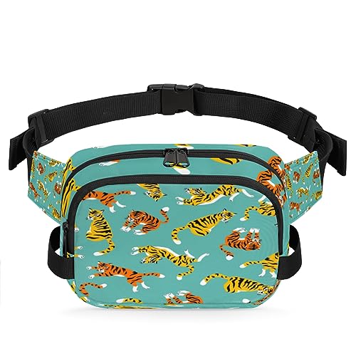 Cartoon Pet Dogs Durable Waterproof Fanny Pack with Double Zipper Closure - Organize Your Essentials with Ease - Lightweight and Comfortable for Men and Women, Cartoon Tiger von Tavisto