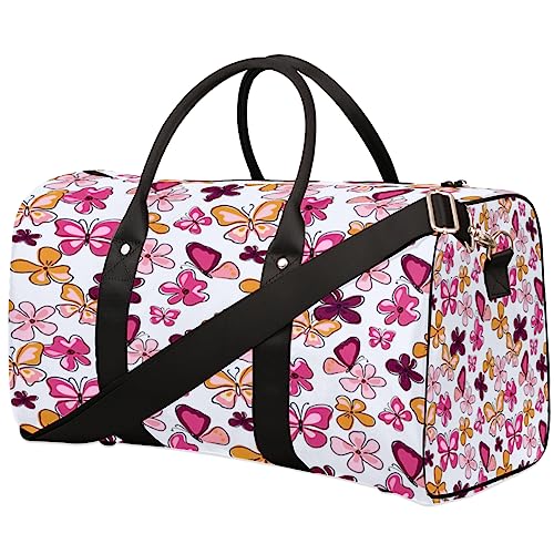 Cartoon Schmetterlinge Reisetasche, Weekender Taschen für Frauen Reisen, Turnbeutel, Handgepäck Taschen für Flugzeuge, Duffle Bag für Männer Reisen, Weekender Tasche, Cartoon von Tavisto