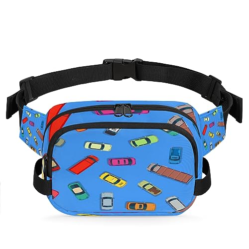 Cartoon Traffic Cars Durable Waterproof Fanny Pack with Double Zipper Closure - Organize Your Essentials with Ease - Lightweight and Comfortable for Men and Women, Cartoon Verkehr Autos von Tavisto