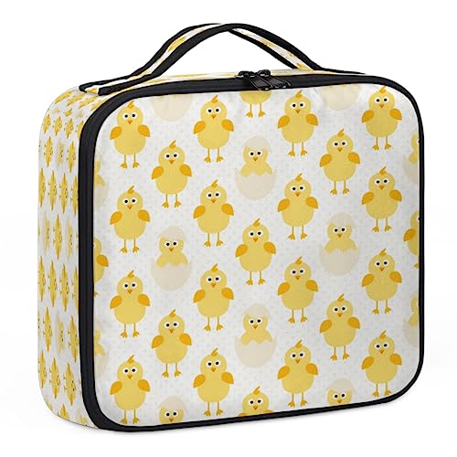 Chicks Born Make-up-Koffer, Make-up-Organizer-Tasche für Make-up-Künstler, 2-lagig, 25,4 cm, Reise-Zugkoffer, Make-up-Tasche für Kosmetik, Friseure, Nail Tech, Küken Born, 26,7 x 22,9 x 8,9 cm, Küken von Tavisto