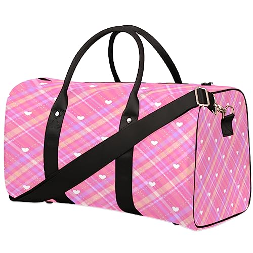 Childish Love Print Reisetasche, Weekender Taschen f黵 Frauen Reisen, Turnbeutel, Handgep鋍k Taschen f黵 Flugzeuge, Duffle Bag f黵 M鋘ner Reisen, Weekender Tasche, Aufdruck Childish Love von Tavisto