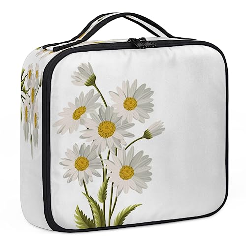 Daisy Bouquet Make-up-Koffer, Make-up-Organizer-Tasche für Make-up-Künstler, 2-lagig, 25,4 cm, Reise-Zugkoffer, Make-up-Tasche für Kosmetik, Friseure, Nageltechnik, Gänseblümchenstrauß, 26,7 x 22,9 x von Tavisto