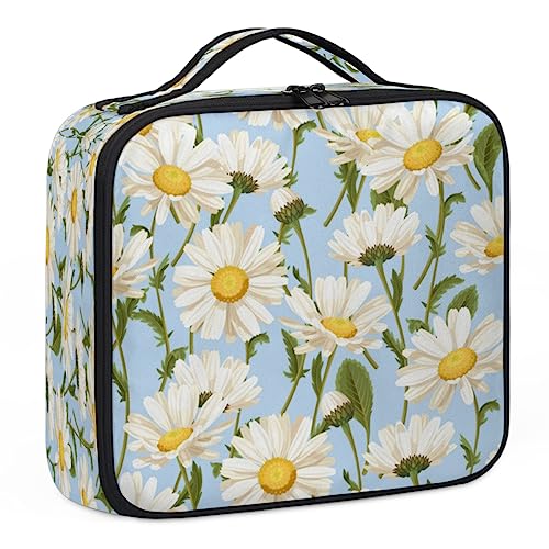 Daisy Flower Pods Make-up-Koffer, Make-up-Organizer-Tasche für Make-up-Künstler, 2 Ebenen, 25,4 cm, Reise-Zugkoffer, Make-up-Tasche für Kosmetik, Friseure, Nail Tech, Daisy Flower Pods, 26,7 x 22,9 x von Tavisto