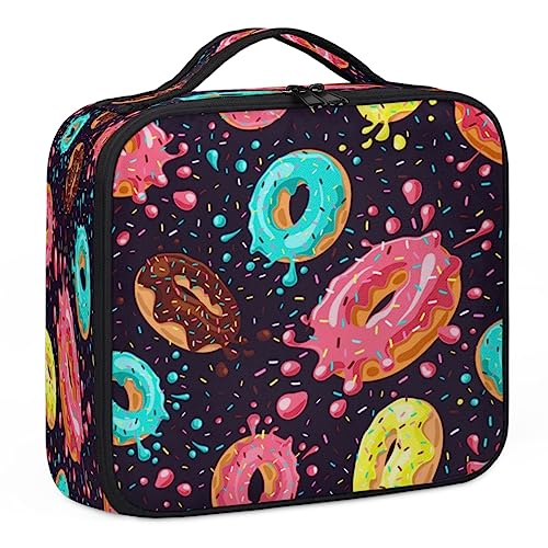 Donut-Zuckersirup-Koffer, Make-up-Organizer-Tasche für Make-up-Künstler, 2-lagig, 25,4 cm, Reisezugkoffer, Make-up-Tasche für Kosmetik, Friseure, Nageltechnik, Donut-Zuckersirup, 26,7 x 22,9 x 8,9 cm, von Tavisto