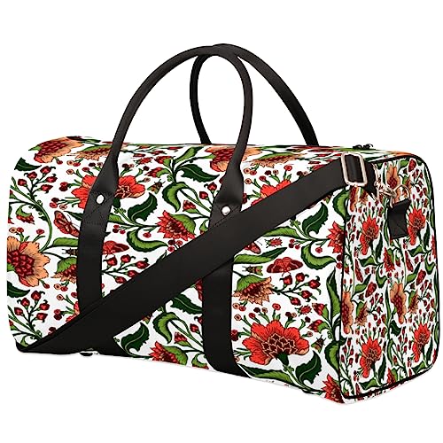 Doodle Blumen Reisetasche, Weekender Taschen für Frauen Reisen, Turnbeutel, Handgepäck Taschen für Flugzeuge, Duffle Bag für Männer Reisen, Weekender Tasche, Doodle Blumen von Tavisto