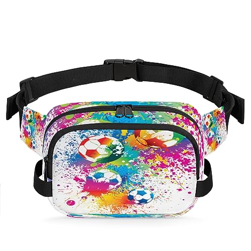 Doodle Flowers Durable Waterproof Fanny Pack with Double Zipper Closure - Organize Your Essentials with Ease - Lightweight and Comfortable for Men and Women, Doodle Fußball von Tavisto