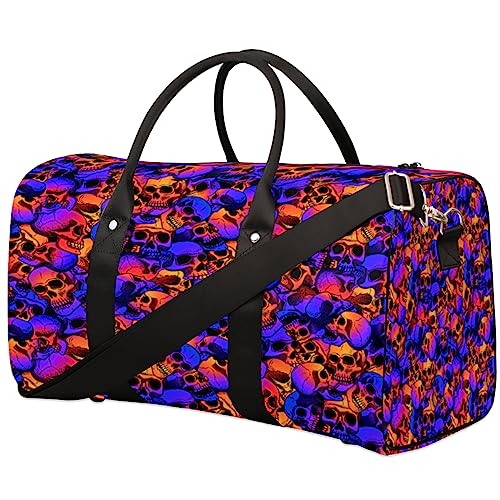 Farbige Schädel-Muster Reisetasche, Weekender Taschen für Frauen Reisen, Turnbeutel, Handgepäck Taschen für Flugzeuge, Duffle Bag für Männer Reisen, Weekender Tasche, Farbiges von Tavisto