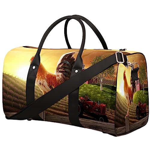 Farmhouse Hahn Muster Reisetasche, Weekender Taschen für Frauen Reisen, Turnbeutel, Handgepäck Taschen für Flugzeuge, Duffle Bag für Männer Reisen, Weekender Tasche, Reise Duffle Bag, von Tavisto