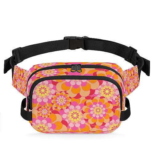 Flower Line Design Durable Waterproof Fanny Pack with Double Zipper Closure - Organize Your Essentials with Ease - Lightweight and Comfortable for Men and Women, Blumen Enge Cluster von Tavisto