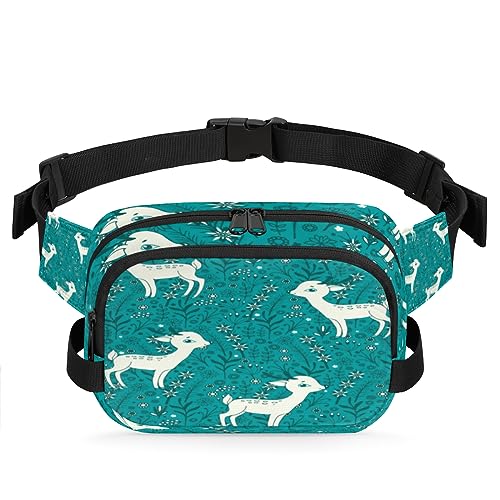 Fox Deer Owl Eichhörnchen Durable Waterproof Fanny Pack with Double Zipper Closure - Organize Your Essentials with Ease - Lightweight and Comfortable for Men and Women, Modischer Hirsch von Tavisto