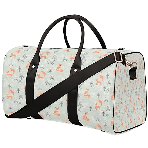 Fox Painting Reisetasche, Weekender Taschen f黵 Frauen Reisen, Turnbeutel, Handgep鋍k Taschen f黵 Flugzeuge, Duffle Bag f黵 M鋘ner Reisen, Weekender Tasche, Fuchs Malerei von Tavisto