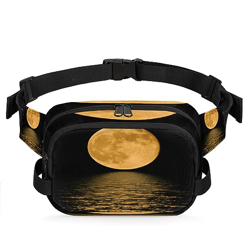 Full Moon Over Water Durable Waterproof Fanny Pack with Double Zipper Closure - Organize Your Essentials with Ease - Lightweight and Comfortable for Men and Women, Vollmond über Wasser von Tavisto