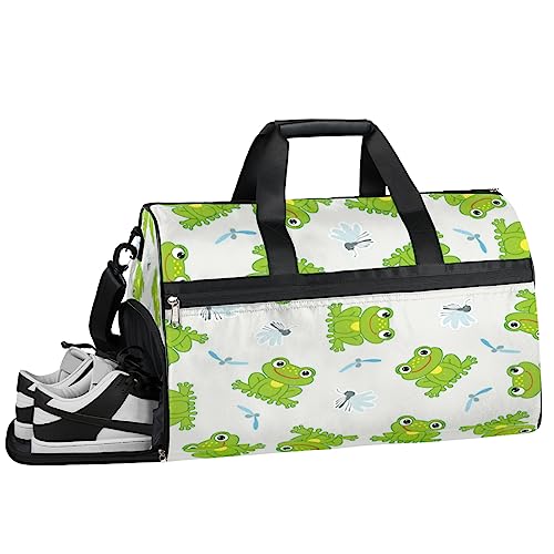 Funny Fox Painting Turnbeutel, Sport Turnbeutel mit Nassfach & Schuhfach, Turnbeutel für Damen, Turnbeutel für Männer, Workout-Tasche, Sporttasche, Weekender Bag mit Schuhfach, Lustige Frösche, von Tavisto