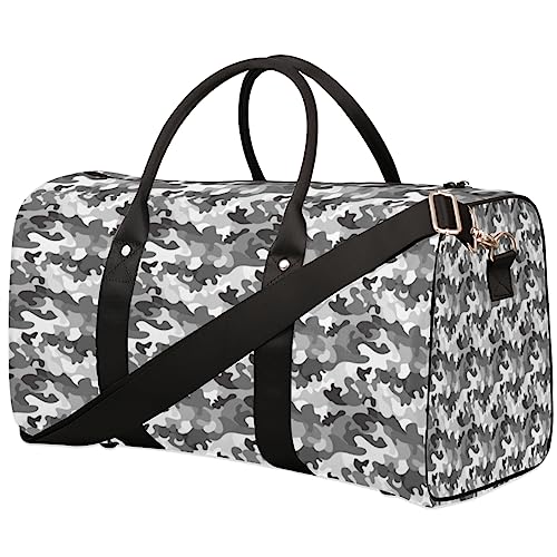 Graue Camouflage Reisetasche, Weekender Taschen für Frauen Reisen, Turnbeutel, Handgepäck Taschen für Flugzeuge, Duffle Bag für Männer Reisen, Weekender Tasche, Grau Camouflage von Tavisto