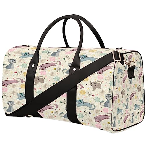 Handgezeichnete Katze Reisetasche, Weekender Taschen für Frauen Reisen, Turnbeutel, Handgepäck Taschen für Flugzeuge, Duffle Bag für Männer Reisen, Weekender Tasche, Handgezeichnete Katze von Tavisto