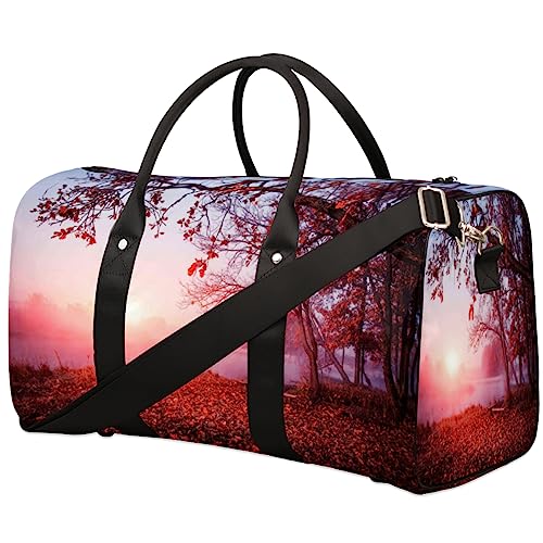 Herbst Rote Blätter Reisetasche, Weekender Taschen für Frauen Reisen, Turnbeutel, Handgepäck Taschen für Flugzeuge, Duffle Bag für Männer Reisen, Weekender Tasche, Herbst Rote von Tavisto