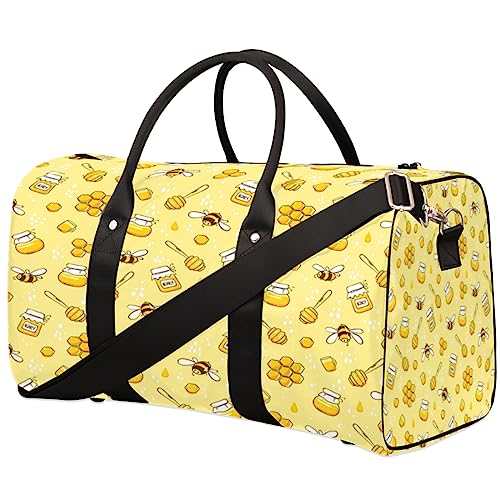 Honey Bee Print Reisetasche, Weekender Taschen für Frauen Reisen, Turnbeutel, Handgepäck Taschen für Flugzeuge, Duffle Bag für Männer Reisen, Weekender Tasche, Honigbienen-Aufdruck von Tavisto