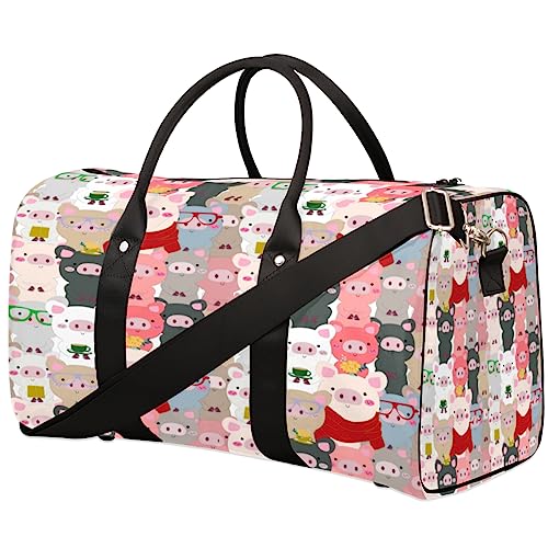 Kawaii Pig Reisetasche, Weekender Taschen für Frauen Reisen, Turnbeutel, Handgepäck Taschen für Flugzeuge, Duffle Bag für Männer Reisen, Weekender Tasche, Kawaii Schwein von Tavisto