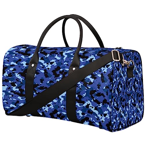 Klassische Blaue Camouflage Reisetasche, Weekender Taschen für Frauen Reisen, Turnbeutel, Handgepäck Taschen für Flugzeuge, Duffle Bag für Männer Reisen, Weekender Tasche, Klassische Blaue Camouflage von Tavisto