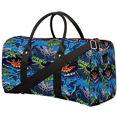 Kunst Personalisierte Dinosaurier Reisetasche, Weekender Taschen für Frauen Reisen, Turnbeutel, Handgepäck Taschen für Flugzeuge, Duffle Bag für Männer Reisen von Tavisto