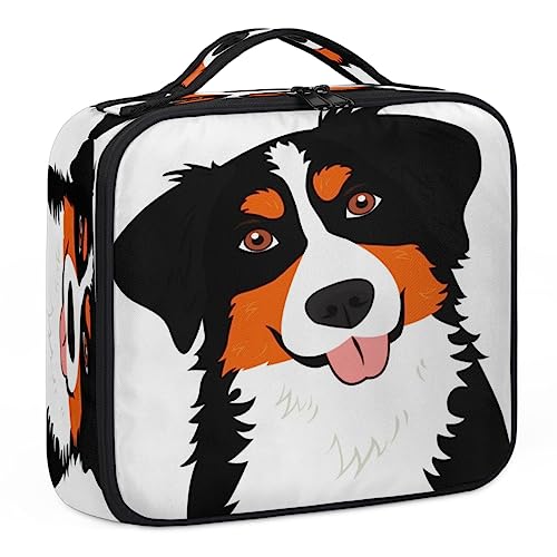 Make-up-Tasche mit Berner Sennenhund, Make-up-Organizer-Tasche für Make-up-Künstler, 2-lagig, 25,4 cm, Reisezugkoffer, Make-up-Tasche für Kosmetik-Friseure, Nageltechnik, Berner Sennenhund, 26,7 x von Tavisto