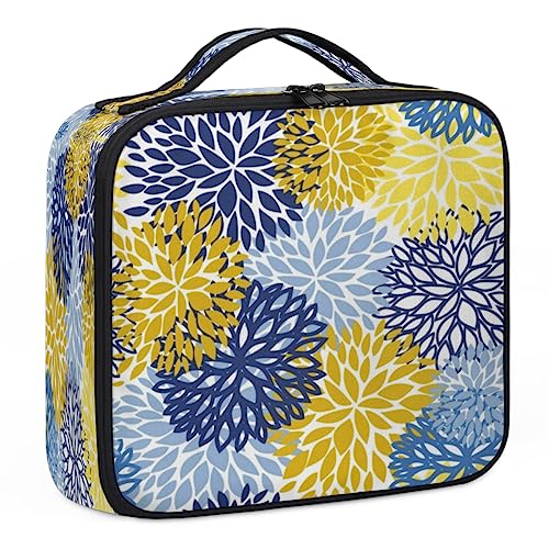 Make-up-Tasche mit Chrysanthemen-Motiv, Make-up-Organizer-Tasche für Make-up-Künstler, 2-lagig, 25,4 cm, Reisezugkoffer, Make-up-Tasche für Kosmetik, Friseure, Nageltechnik, Frühling-Chrysantheme, von Tavisto