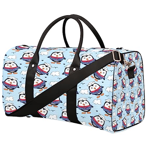 Navy Pinguin Reisetasche, Weekender Taschen f黵 Frauen Reisen, Turnbeutel, Handgep鋍k Taschen f黵 Flugzeuge, Duffle Bag f黵 M鋘ner Reisen, Weekender Tasche, Marineblauer Pinguin von Tavisto