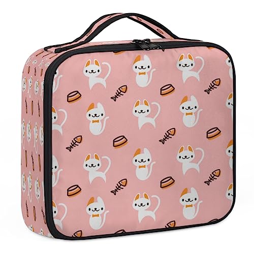 Niedlicher Kaninchen-Make-up-Koffer, Make-up-Organizer-Tasche für Make-up-Künstler, 2-lagig, 25,4 cm, Reise-Zugkoffer, Make-up-Tasche für Kosmetik, Friseure, Nageltechnik, niedliches Kaninchen, 26,7 x von Tavisto