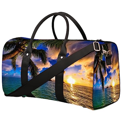 Ocean Palm Tree Reisetasche, Weekender Taschen für Frauen Reisen, Turnbeutel, Handgepäck Taschen für Flugzeuge, Duffle Bag für Männer Reisen, Weekender Tasche, Ozean-Palme von Tavisto