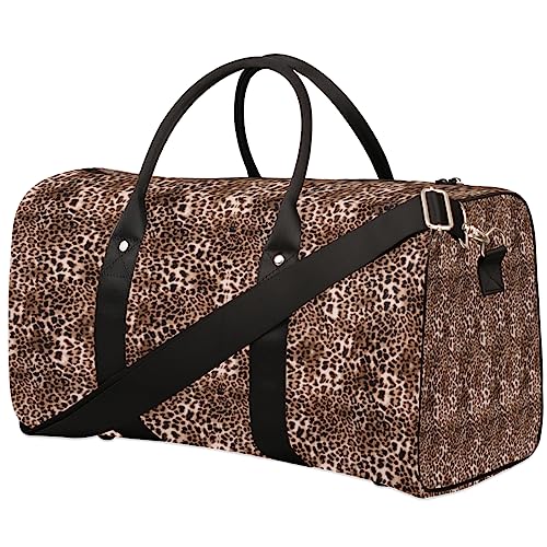 Retro Leopard Skin Reisetasche, Weekender Taschen für Frauen Reisen, Turnbeutel, Handgepäck Taschen für Flugzeuge, Duffle Bag für Männer Reisen, Weekender Tasche, Retro-Leopardenmuster von Tavisto