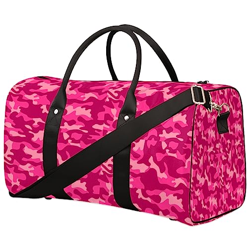 Rosa Camouflage Reisetasche, Weekender Taschen für Frauen Reisen, Turnbeutel, Handgepäck Taschen für Flugzeuge, Duffle Bag für Männer Reisen, Weekender Tasche, Rosa Camouflage von Tavisto