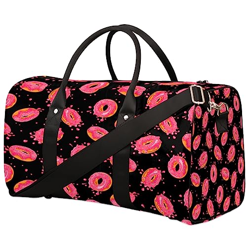 Rosa Donut Reisetasche, Weekender Taschen für Frauen Reisen, Turnbeutel, Handgepäck Taschen für Flugzeuge, Duffle Bag für Männer Reisen, Weekender Tasche, Rosa Donut von Tavisto