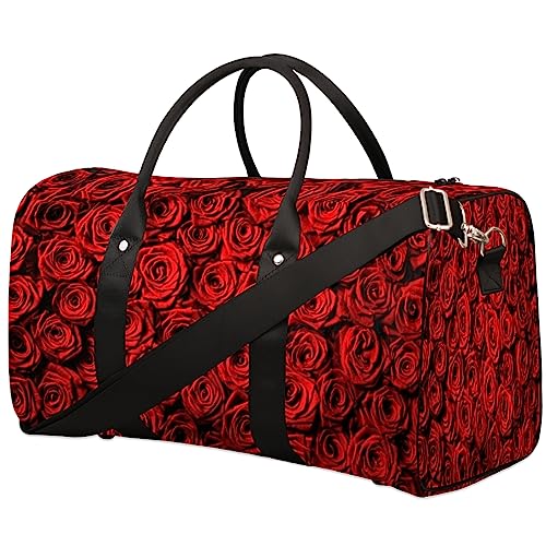 Rote Rose Blume Reisetasche, Weekender Taschen für Frauen Reisen, Turnbeutel, Handgepäck Taschen für Flugzeuge, Duffle Bag für Männer Reisen, Weekender Tasche, Rote Rose Blume von Tavisto