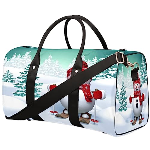 Schneemann-Muster Reisetasche, Weekender Taschen für Frauen Reisen, Turnbeutel, Handgepäck Taschen für Flugzeuge, Duffle Bag für Männer Reisen, Weekender Tasche, Schneemann-Muster von Tavisto