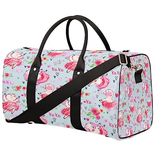 Tanzende Schweine Print Reisetasche, Weekender Taschen für Frauen Reisen, Turnbeutel, Handgepäck Taschen für Flugzeuge, Duffle Bag für Männer Reisen, Weekender Tasche, Aufdruck Tanzende Schweine von Tavisto