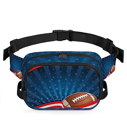 Tavisto American Flag Football Durable Waterproof Fanny Pack with Double Zipper Closure - Organize Your Essentials with Ease - Lightweight and Comfortable for Men and Women, Mehrfarbig von Tavisto