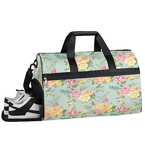 Tavisto Beautiful Rose Ultimate wasserdichte Reisetasche für Damen – stilvoll, geräumig und vielseitiger Reise- und Fitnessbegleiter, Schöne Rose, 19.7*9.9*13inch von Tavisto