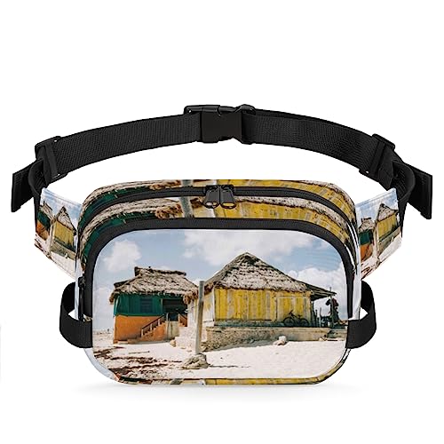 Tavisto Buildings On Beach Durable Waterproof Fanny Pack with Double Zipper Closure - Organize Your Essentials with Ease - Lightweight and Comfortable for Men and Women, Mehrfarbig von Tavisto