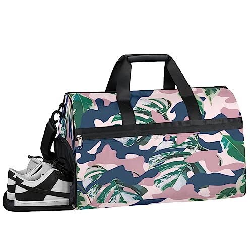 Tavisto Camo Tropical Leaves Ultimate Waterproof Duffle Bag for Women - Stylish, Spacious, and Versatile Travel & Gym Companion, Camo Tropische Blätter, 19.7*9.9*13inch von Tavisto